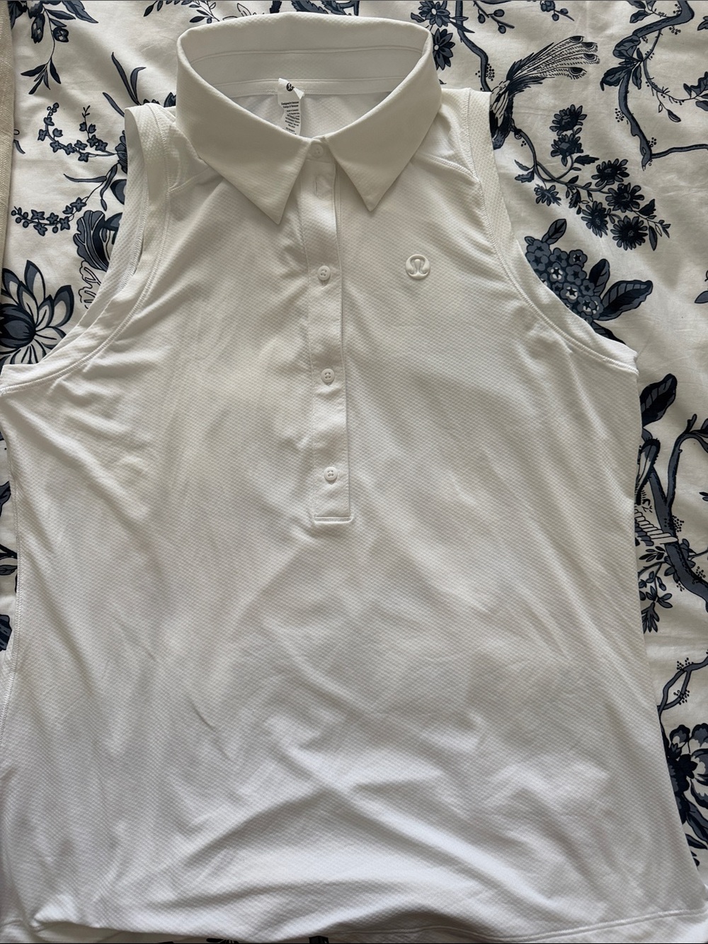 Lululemon White Sleeveless Polo Tank Top